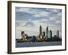 Australia, Western Australia, Perth; View across the Swan River to the City Skyline at Dusk-Andrew Watson-Framed Photographic Print