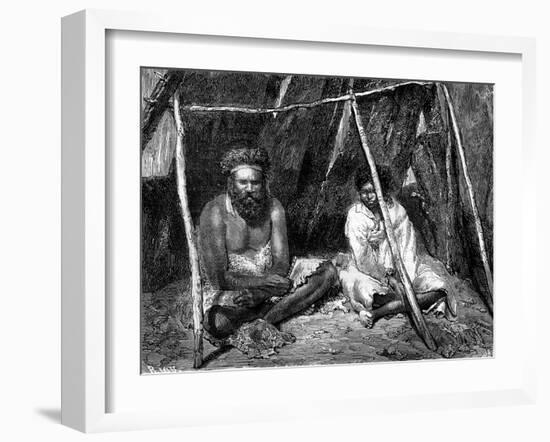 Australian Aborigines, 1886-Edouard Riou-Framed Giclee Print