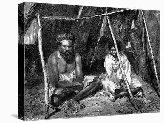 Australian Aborigines, 1886-Edouard Riou-Stretched Canvas