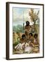 Australian Aborigines Butchering a Kangaroo, 1885-1888-null-Framed Giclee Print