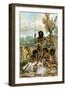 Australian Aborigines Butchering a Kangaroo, 1885-1888-null-Framed Giclee Print