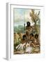 Australian Aborigines Butchering a Kangaroo, 1885-1888-null-Framed Giclee Print