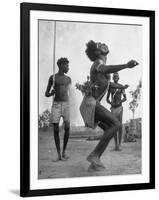 Australian Aborigines Dancing with a Child Watching in the Background-Fritz Goro-Framed Photographic Print