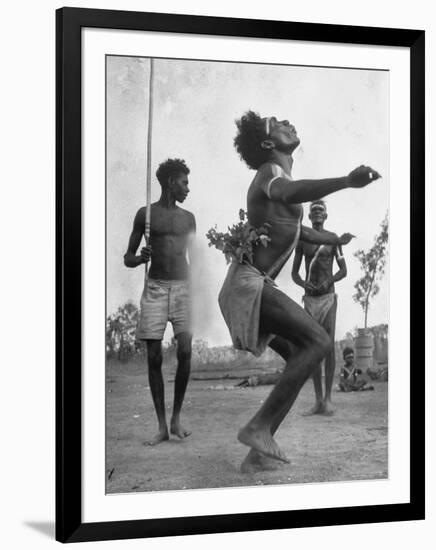 Australian Aborigines Dancing with a Child Watching in the Background-Fritz Goro-Framed Photographic Print