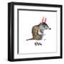 Australian Animals Watercolor Illustration Hand Drawn Wildlife Isolated on a White Background. Bilb-Kat_Branch-Framed Art Print