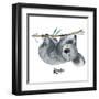 Australian animals watercolor illustration hand drawn wildlife isolated on a white background-Kat_Branch-Framed Art Print