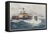 Australian Ferry Boats Carrying Holidaymakers to the Sea Beaches-Percy F.s. Spence-Framed Stretched Canvas