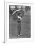 Australian Golfer Peter Thompson, Standing under Oversized Umbrella During the Los Angeles Open-Allan Grant-Framed Premium Photographic Print