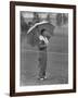 Australian Golfer Peter Thompson, Standing under Oversized Umbrella During the Los Angeles Open-Allan Grant-Framed Premium Photographic Print