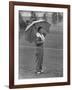 Australian Golfer Peter Thompson, Standing under Oversized Umbrella During the Los Angeles Open-Allan Grant-Framed Premium Photographic Print