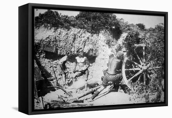 Australian Gunners in Action, Gallipoli Campaign, 1915-null-Framed Stretched Canvas
