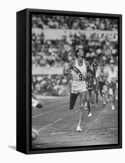 Australian Herb Elliot, Winning Men's 1500 Meter Race, at Olympics-George Silk-Framed Stretched Canvas