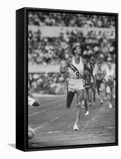 Australian Herb Elliot, Winning Men's 1500 Meter Race, at Olympics-George Silk-Framed Stretched Canvas