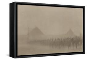 Australian Infantry Marching During a Dust Storm, Which Is known in Egypt as a 'Khamseen', 1915-null-Framed Stretched Canvas