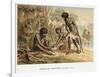 Australian Natives Preparing Meal from an Animal They Have Hunted, C1895-null-Framed Giclee Print