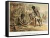 Australian Natives Preparing Meal from an Animal They Have Hunted, C1895-null-Framed Stretched Canvas