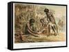 Australian Natives Preparing Meal from an Animal They Have Hunted, C1895-null-Framed Stretched Canvas