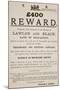 Australian Reward Poster, 1854-Australian School-Mounted Giclee Print