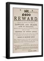 Australian Reward Poster, 1854-Australian School-Framed Giclee Print