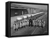 Australian Sales Girls in Front of a Fleet of 1965 Hillman Imps, Selby, North Yorkshire, 1965-Michael Walters-Framed Stretched Canvas