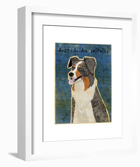 Australian Shepherd (Blue Merle)-John W^ Golden-Framed Art Print