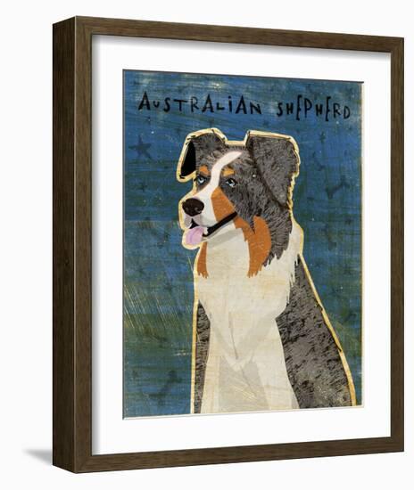 Australian Shepherd (Blue Merle)-John W^ Golden-Framed Giclee Print