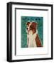 Australian Shepherd (Red)-John W^ Golden-Framed Art Print