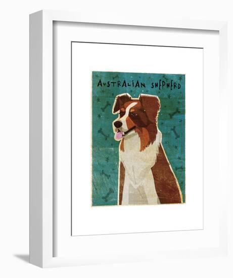 Australian Shepherd (Red)-John W^ Golden-Framed Art Print