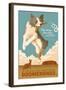 Australian Shepherd - Retro Boomerang Ad-Lantern Press-Framed Art Print