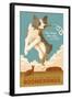 Australian Shepherd - Retro Boomerang Ad-Lantern Press-Framed Art Print