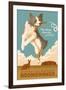 Australian Shepherd - Retro Boomerang Ad-Lantern Press-Framed Art Print