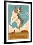 Australian Shepherd - Retro Boomerang Ad-Lantern Press-Framed Art Print