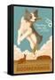 Australian Shepherd - Retro Boomerang Ad-Lantern Press-Framed Stretched Canvas
