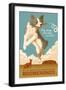 Australian Shepherd - Retro Boomerang Ad-Lantern Press-Framed Art Print