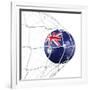 Australian Soccer Ball in a Net-zentilia-Framed Art Print