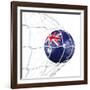 Australian Soccer Ball in a Net-zentilia-Framed Art Print