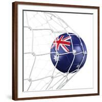 Australian Soccer Ball in a Net-zentilia-Framed Art Print