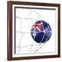 Australian Soccer Ball in a Net-zentilia-Framed Art Print