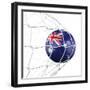 Australian Soccer Ball in a Net-zentilia-Framed Art Print