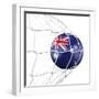 Australian Soccer Ball in a Net-zentilia-Framed Art Print