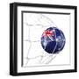 Australian Soccer Ball in a Net-zentilia-Framed Art Print