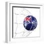 Australian Soccer Ball in a Net-zentilia-Framed Art Print