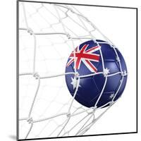 Australian Soccer Ball in a Net-zentilia-Mounted Art Print