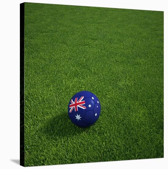 Australian Soccerball Lying on Grass-zentilia-Stretched Canvas