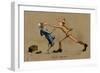 Australian Soldier Punching Shoeshine Boy-V. Manavian-Framed Art Print