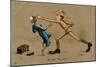 Australian Soldier Punching Shoeshine Boy-V. Manavian-Mounted Art Print