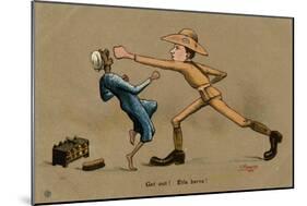 Australian Soldier Punching Shoeshine Boy-V. Manavian-Mounted Art Print