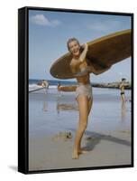 Australian Surfer Girl-John Dominis-Framed Stretched Canvas