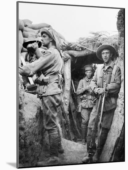Australian Troops in the Turkish Lone Pine Trenches, 1915-null-Mounted Photographic Print