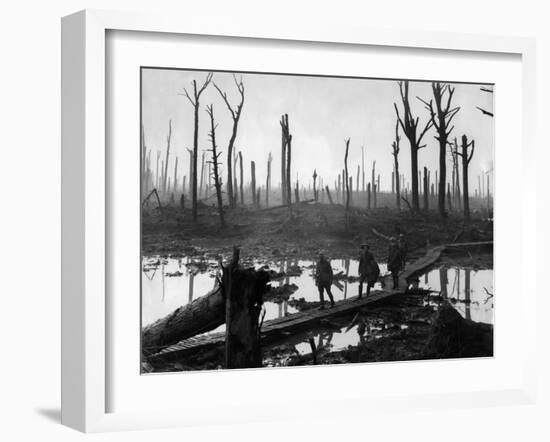 Australians Passing along Duckboard Track-null-Framed Giclee Print